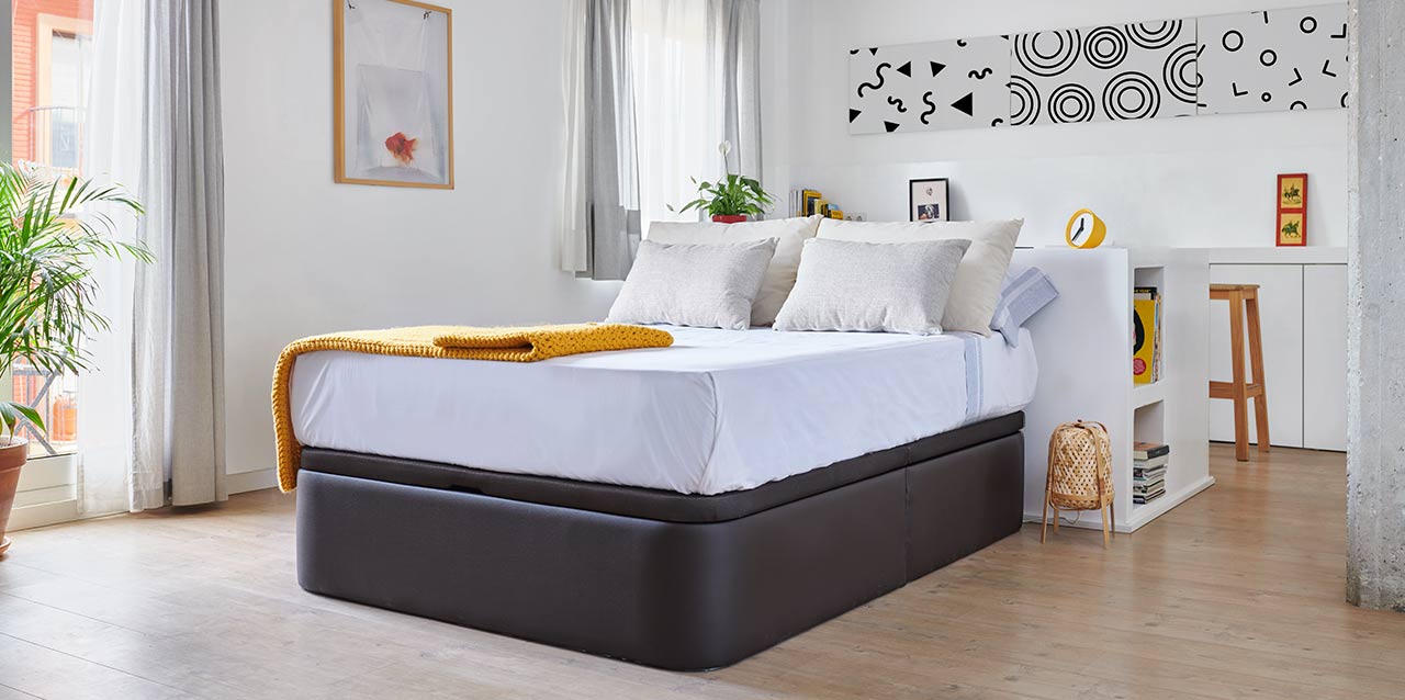 colchão de viscoelástica com sommier negro